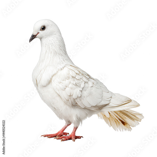 A white with pure plumage stands gracefully, ideal for REBG 58.