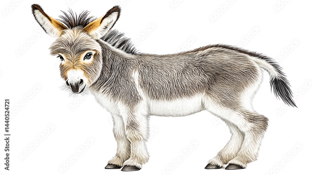 design with a cute donkey illustration for charming graphics work.