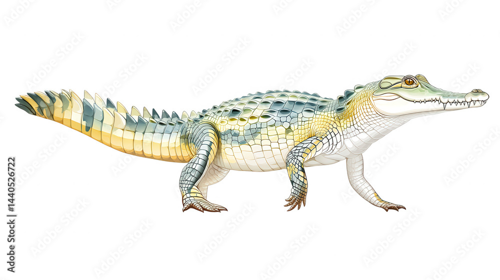 Alligator illustration with rebg 100 design on a white background. Alligator illustration with rebg 100 design on a white background.