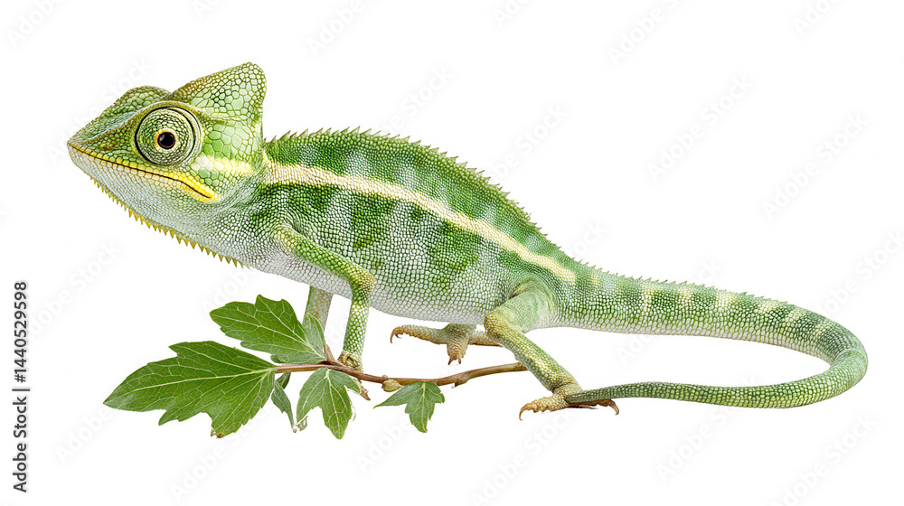 Chameleon on foliage with white background, ideal for rebg 164 project. Chameleon on foliage with white background, ideal for rebg 164 project.