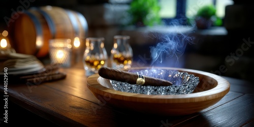 Wallpaper Mural Relaxing evening with a fine cigar and whiskey in a cozy setting Torontodigital.ca