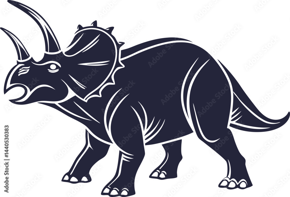 Fototapeta premium Triceratops running Triceratops dinosaur icons Dinosaur Adventure
