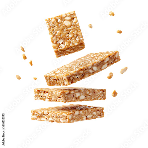 Tempeh with half slices falling png
