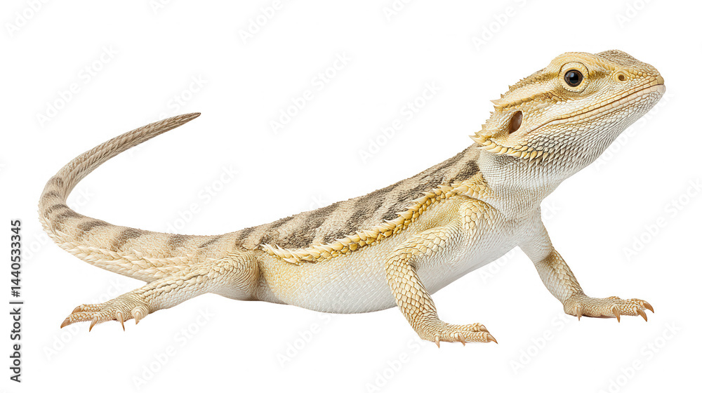 Fototapeta premium design element featu a bearded dragon reptile on white background