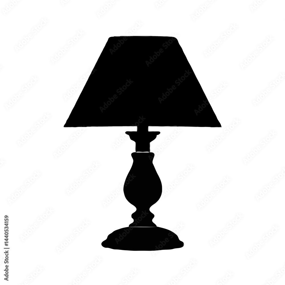 Silhouette of a lamp with a shade Silhouette of a lamp with a shade
