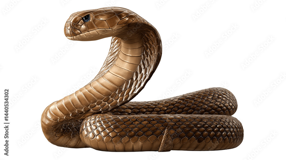 Fototapeta premium Majestic Cobra Snake Striking Pose and Detailed Texture