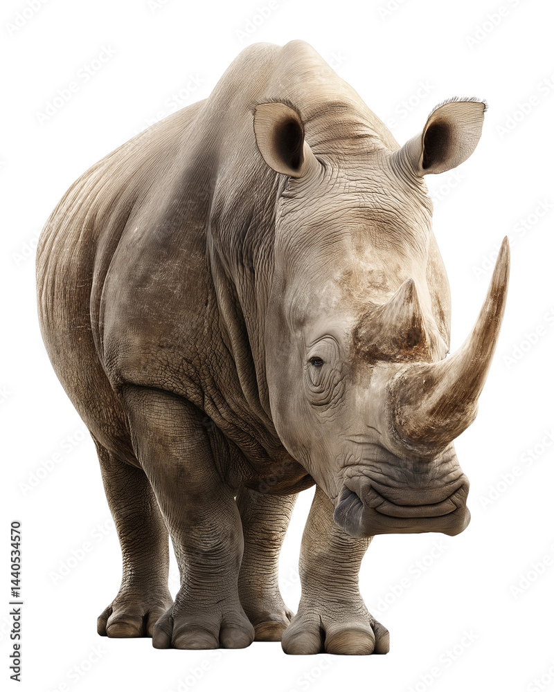 Fototapeta premium Powerful Rhino Majestic Wildlife Image, African Animal Photography