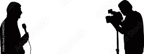 reporter silhouette vector