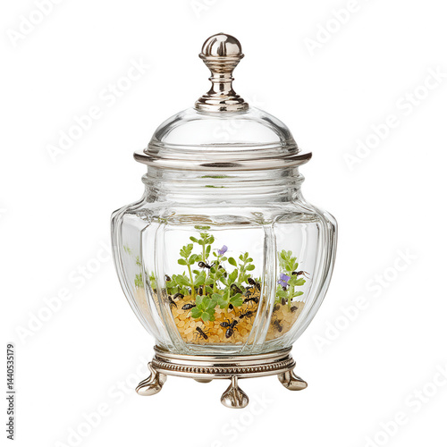 Obraz na płótnie Ants create micro garden design in glass container for rebg 279 project w salonie