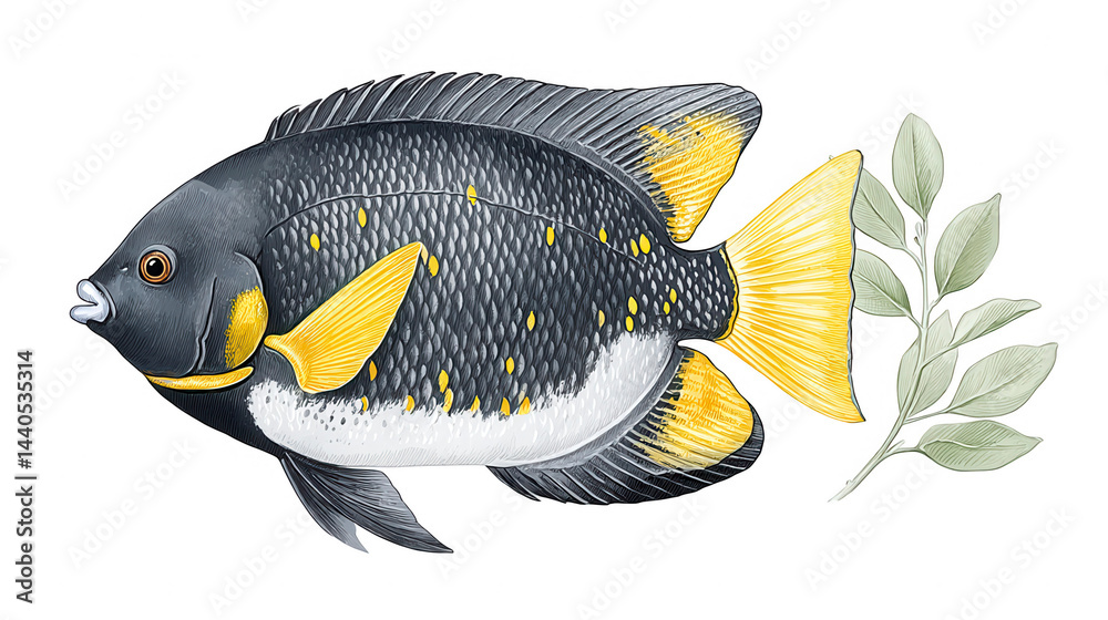 REBG 282 presents a detailed illustration of a colorful fish.
