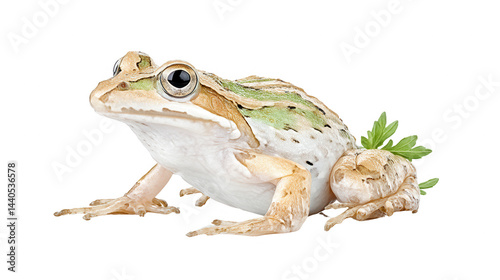 Obraz na płótnie Amphibian frog sits, ready for easy rebg 307 drag and drop design. w salonie