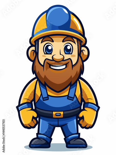 cartoon builder with helmet