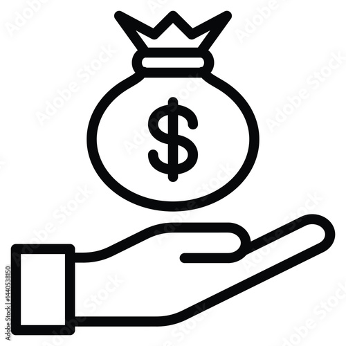Capital in Credit icon line vector illustration