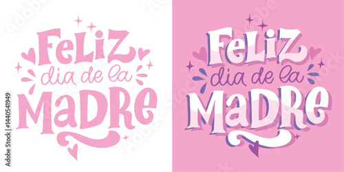 Happy Mother's Day in spanish - cute trendy hand dtawm doodle lettering print. T-shirt design, mug print, sticker.

