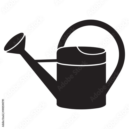 Garden watering can silhouette vector, watering can icon Vector Black silhouettes. with white background