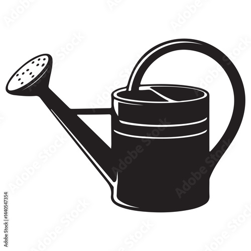 Garden watering can silhouette vector, watering can icon Vector Black silhouettes. with white background