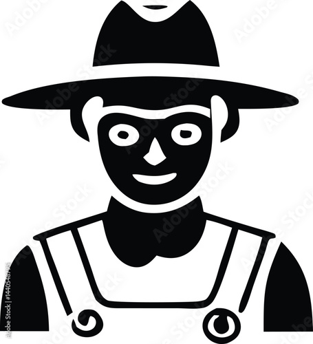 Cartoon cowboy character with a hat illustration