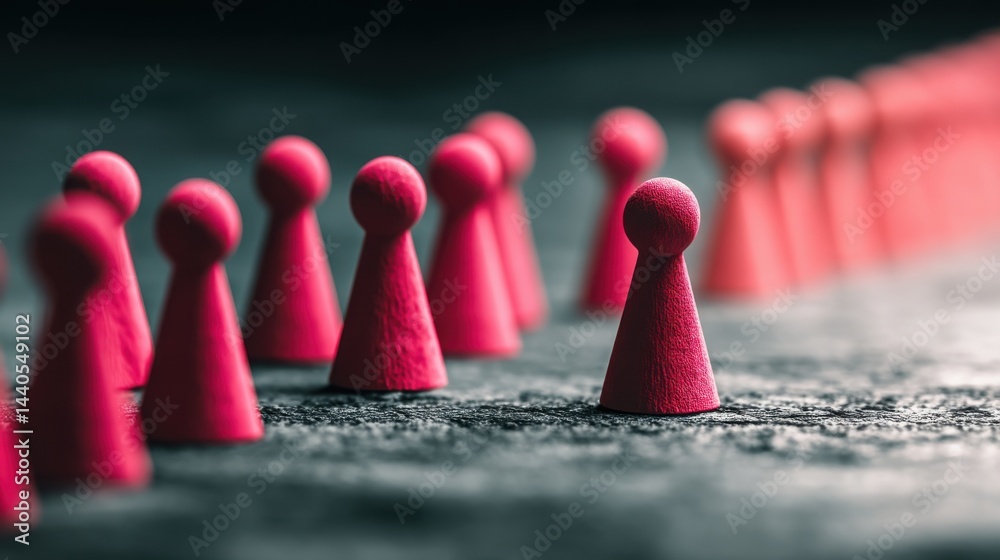 Group of red wooden pegs illustrating event-driven spike in financial markets caused by speculative movements Group of red wooden pegs illustrating event-driven spike in financial markets caused by speculative movements