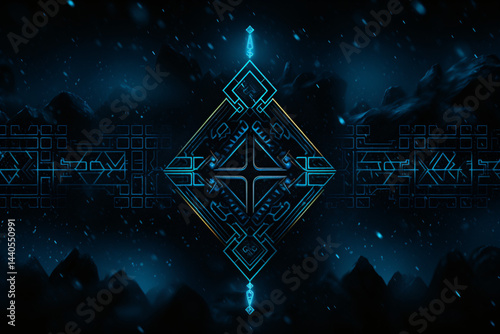 Subtle black background featuring Nordic runes, ideal for mystical, historical, or cultural design concepts.

