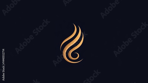 Abstract gold flame design