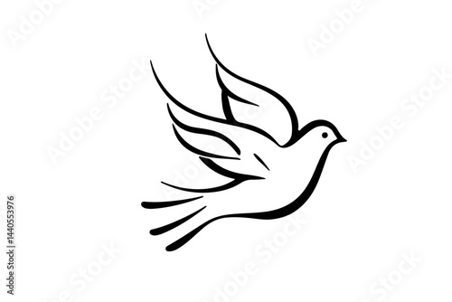 dove flying. bird of peace. 