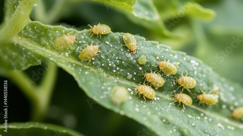 Aphids infest leaf causing plant damage