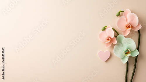 pastel orchid line heart