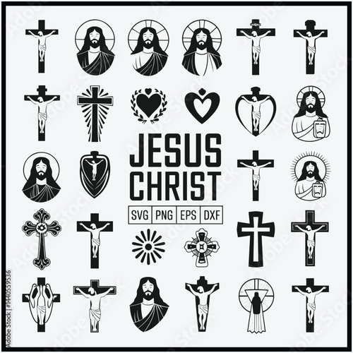 Jesus SVG Mega Bundle, Jesus Christ Messiah svg Cricut file, Jesus Christ Vector design
