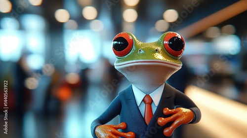 Cute frog in a business suit