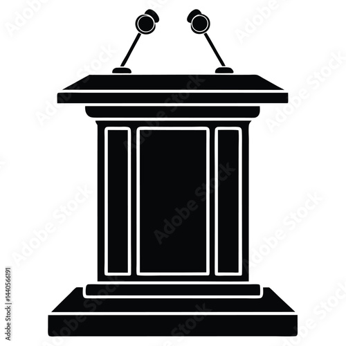 isolated judge s podium on white background