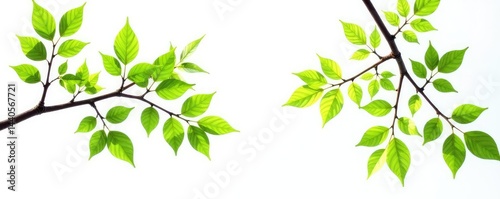 Wallpaper Mural Isolated branches with leaves on white background, isolation, foliage, nature Torontodigital.ca