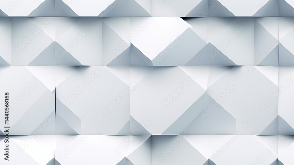 Obraz premium Top view of a white modern building with rhombus and triangle shapes, perfect for futuristic design.