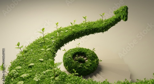 Curled plant shoot symbolizes renewal growth