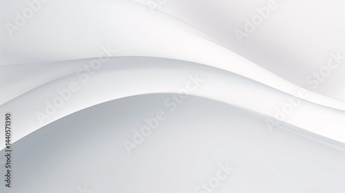 White, clear abstract vector with geometric shapes and flowing waves, perfect for futuristic tech presentations.

