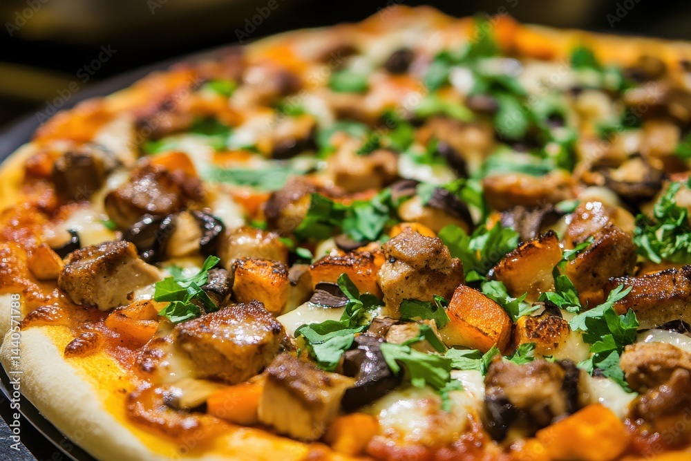 Pizza party with friends enjoying lively conversations and sharing delightful flavors in a warm, inviting eatery, showcasing a blend of cultures and mouthwatering culinary experiences