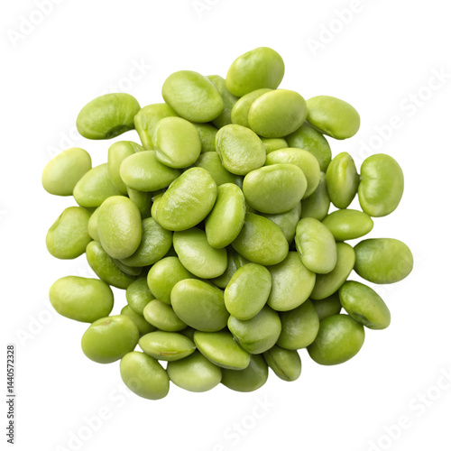 Green lima beans isolated on transparent background