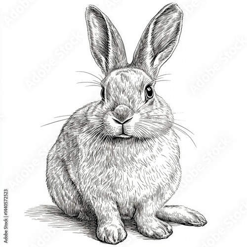 white rabbit isolated