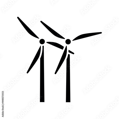 Wind energy black flat icon.