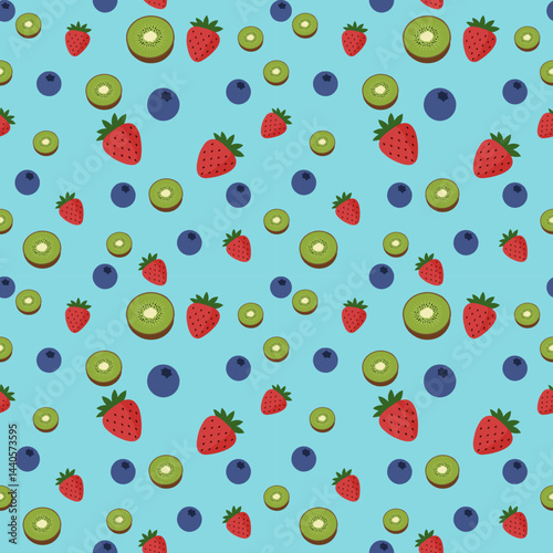 seamless pattern with mixed fruit