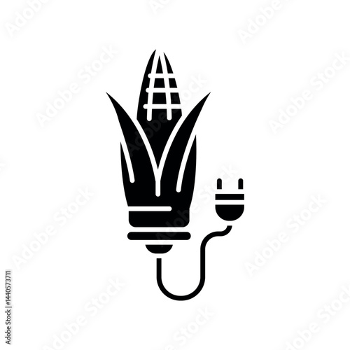 Bioenergy black flat line icon.
