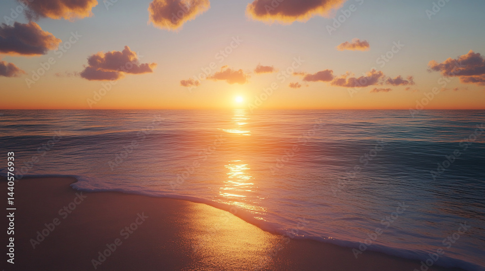 Golden Sunset on a Beach Golden Sunset on a Beach