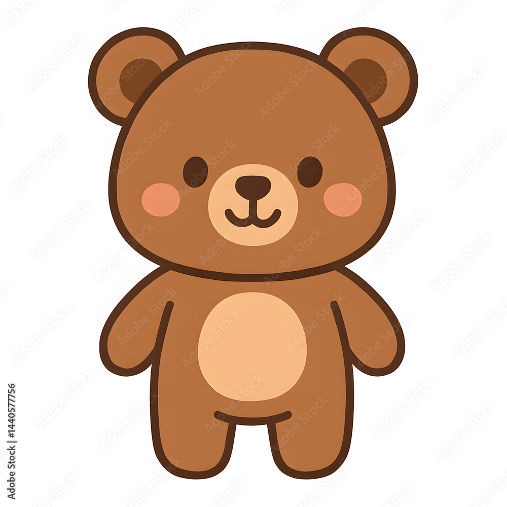 Cute Bear Illustration: A cartoon illustration of a cute brown bear with a friendly expression and a simple, minimalist design, perfect for children's books or apparel. Cute Bear Illustration: A cartoon illustration of a cute brown bear with a friendly expression and a simple, minimalist design, perfect for children's books or apparel.