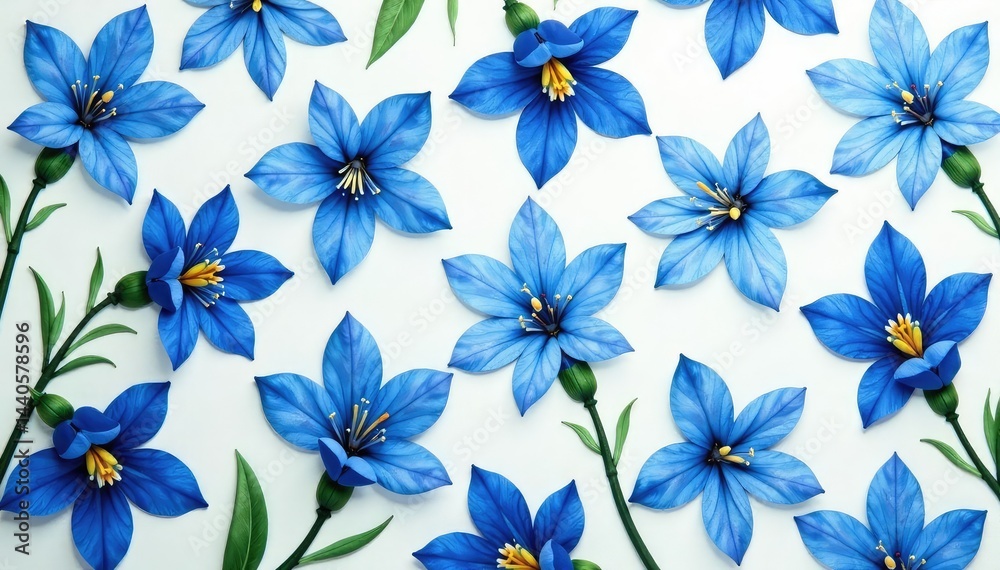 Fototapeta premium Delicate repeating bluebell pattern on fabric , purple, blue