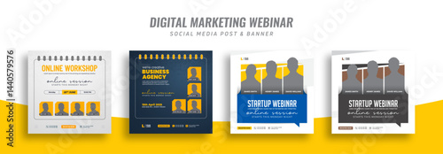 Digital Marketing Webinar Banner | Online Business Training & Virtual Conference | Social Media Post Design for Corporate Events & Online Workshops