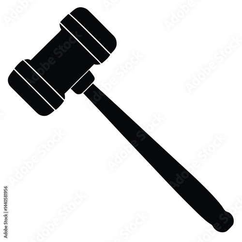 isolated justice hammer on white background 