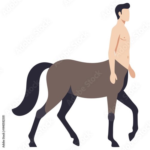 Centaur Character in Mythology Depicted as a Human-Horse Hybrid Walking Gracefully