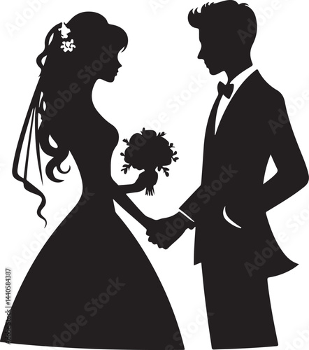 bride and groom silhouette