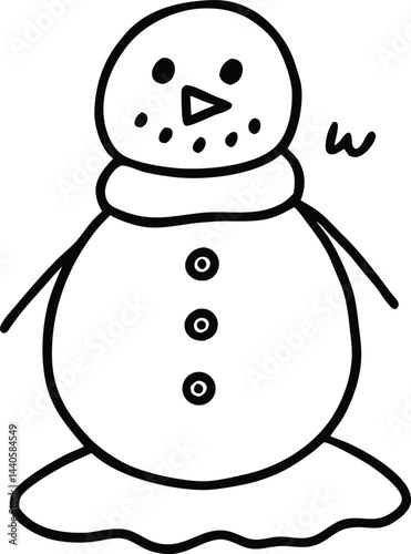 snowman with a broom