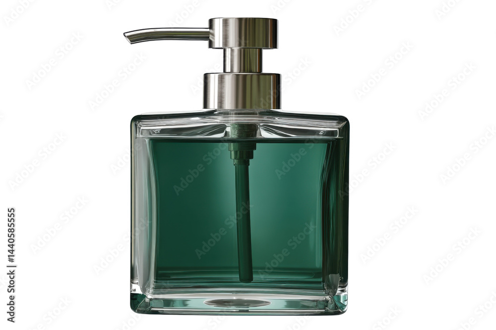 Obraz premium Glass soap dispenser isolated on transparent png background