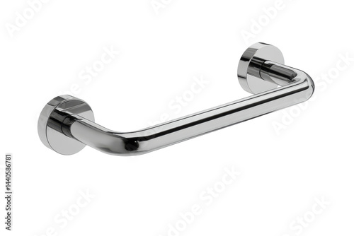 Chrome towel bar isolated on transparent png background